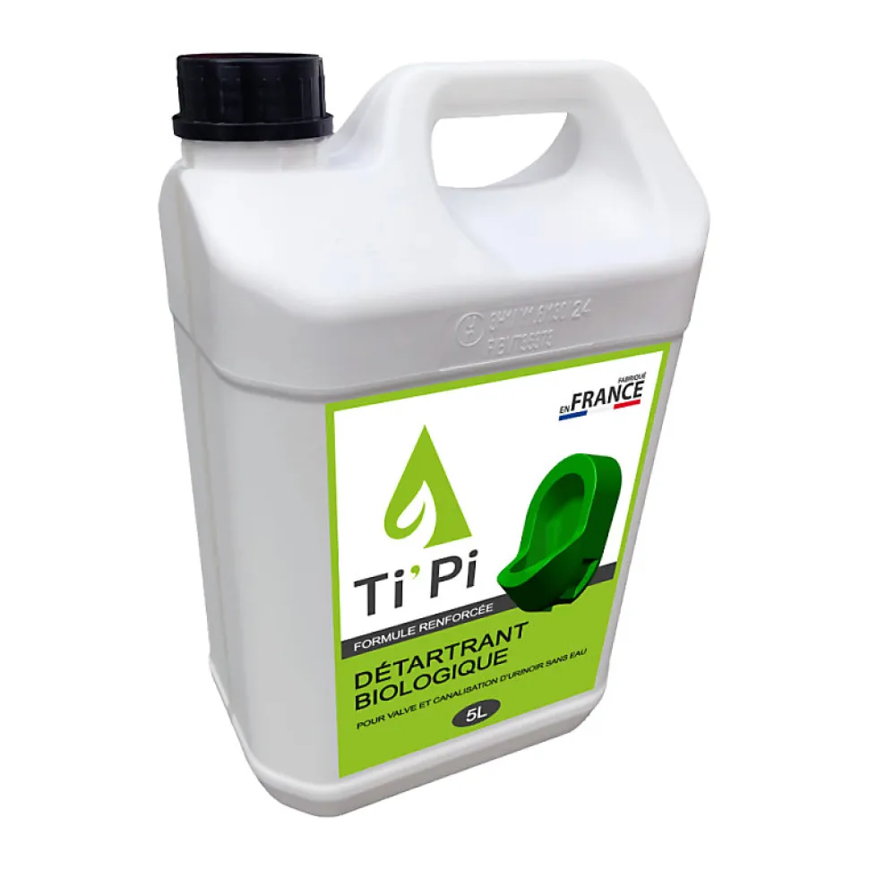 Détartrant biologique TI'PI pour valve et canalisation d'urinoir sans eau 5L - formule renforcée