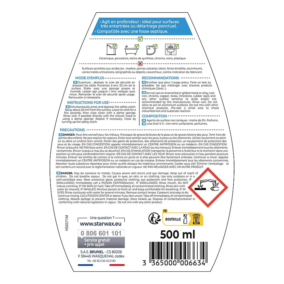 Détartrant surpuissant Salle de bains Pulvérisateur