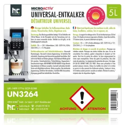 Détartrant Universel Microactiv Avec Indicateur De Couleur Pour Machines À Café Entièrement Automatiques En Bidon De 4 x 5 L