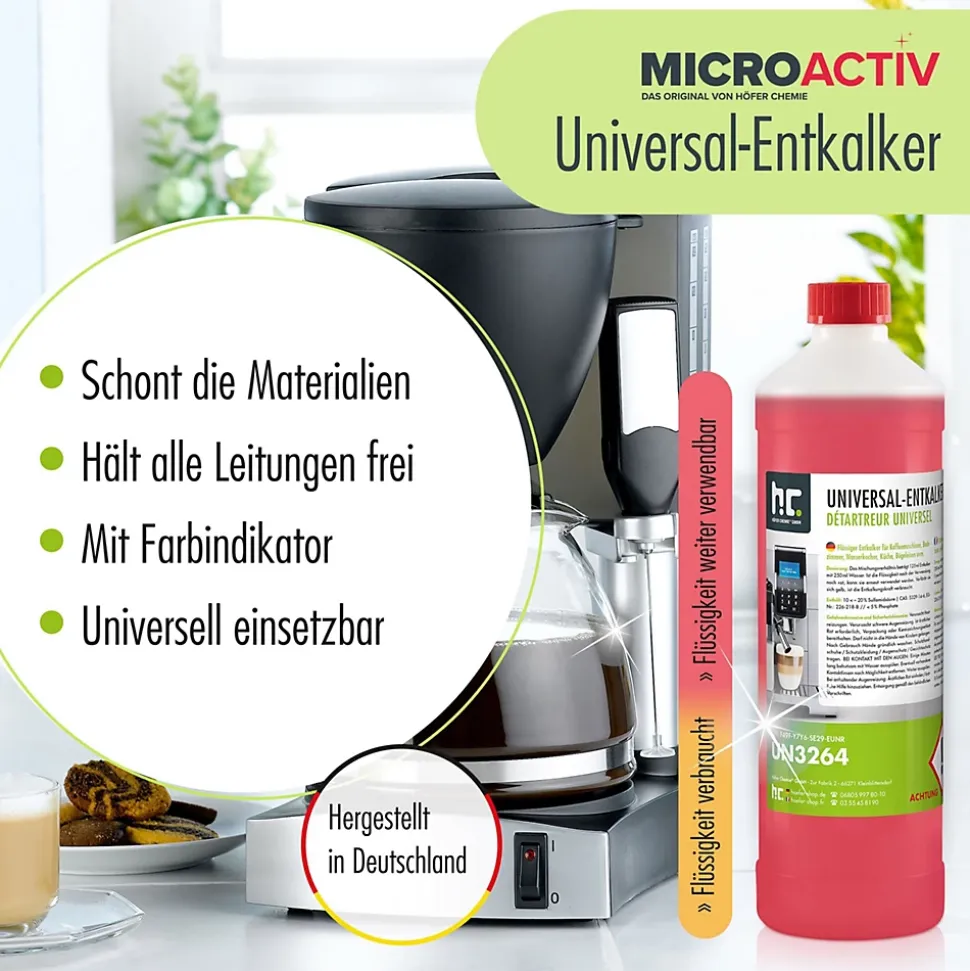 Détartrant Universel Microactiv Avec Indicateur De Couleur Pour Machines À Café Entièrement Automatiques En Bidon De 1 x 5 L