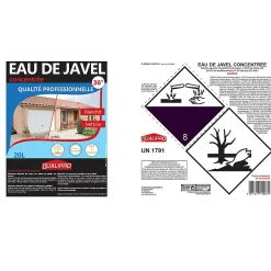 Eau de javel concentrée qualité professionnelle 9,6% 36° 20L Qualipro