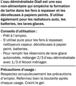 Eau déminéralisée anti-calcaire et anti-tartre Diall 1L
