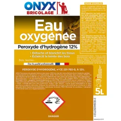 Eau Oxygénée 12% pour bois et textiles Onyx 5L