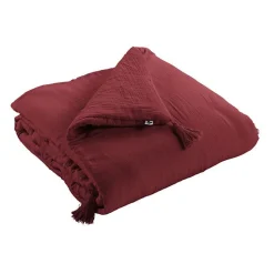 Edredon Gaïa L'EFFET PAPILLON Lie de Vin 90 x 200 cm