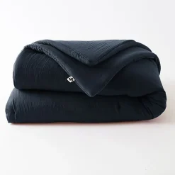 Edredon ou Bout de lit "Gaïa" toutes dimensions "Gaze de Coton" l'Effet Papillon - Gaia Minuit - 180 x 240 cm