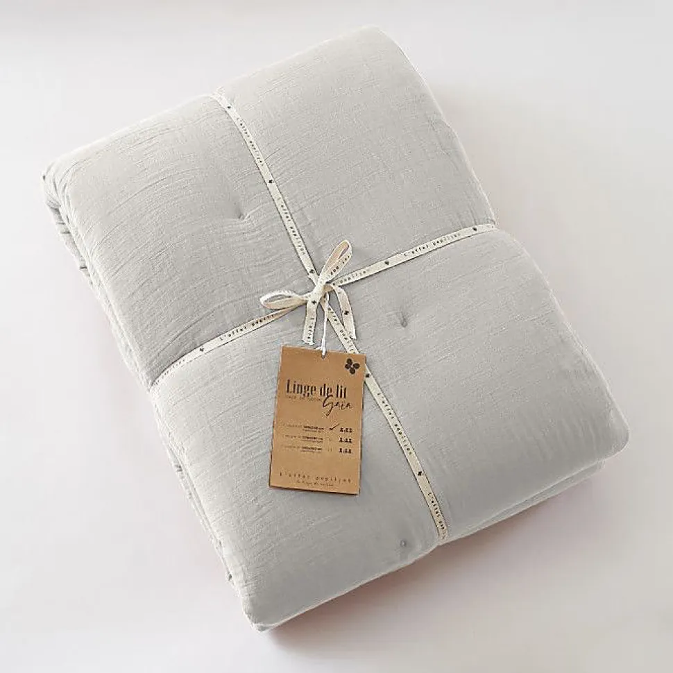 Edredon ou Bout de lit "Gaïa" toutes dimensions "Gaze de Coton" l'Effet Papillon - Gaia Nuage - 180 x 240 cm