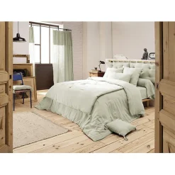 Edredon ou Bout de lit "Gaïa" toutes dimensions "Gaze de Coton" - Gaïa Vert d'Eau - 90 x 200 cm