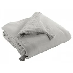 Edredon ou Bout de lit "Gaïa" toutes dimensions "Gaze de Coton" - Gaïa Nuage - 150 x 150 cm