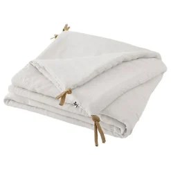 Edredon ou Bout de lit matelassé 90 x 200 cm "Soline" Lin lavé - Soline Craie