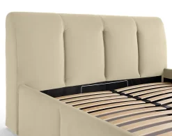 Elysia - lit coffre - 140x190 - en velours - sommier inclus - Lisa Design