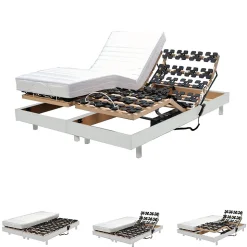 Ensemble 2 sommiers relaxation électrique FLEXPALACE 80x200 / Blanc