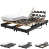 Ensemble 2 sommiers relaxation électrique FLEXPALACE 80x200 + 2 matelas mémoire de forme / Noir
