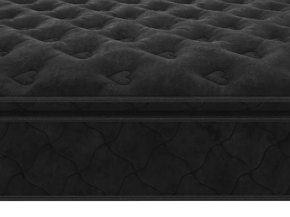 Ensemble 160 x 200 cm cadre à lattes + matelas ressorts ensachés surmatelas intégré ép.28cm - BLACK DREAM de YSMÉE