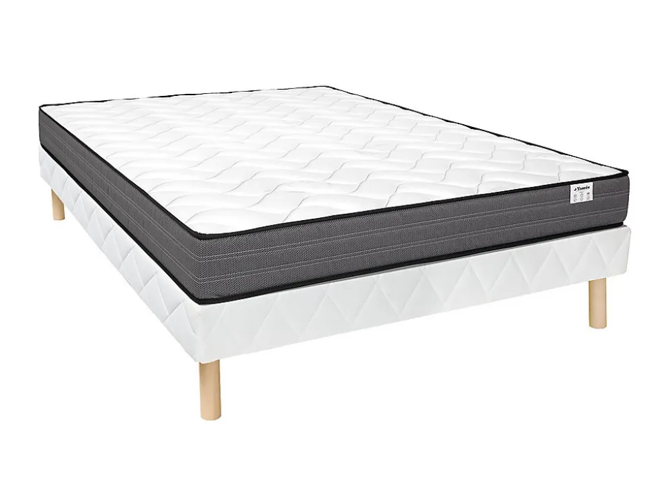 Ensemble 140 x 190 cm sommier + matelas ressorts ensachés ép.20cm - AMBRACIE de YSMÉE