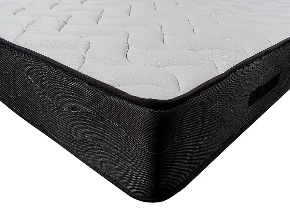 Ensemble 140 x 190 cm sommier coffre naturel clair + matelas ressorts ensachés 7 zones et mémoire de forme ép.24cm - MERISI de