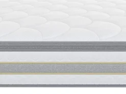 Ensemble 140 x 190 cm sommier coffre blanc + matelas ressorts ensachés et surmatelas intégré ép.29cm - CANTERBURY de YSMÉE