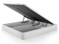 Ensemble 180 x 200 cm sommier coffre blanc + matelas hybride ressorts ensachés et mémoire de forme ép.25cm - ASTRIA Art Collection