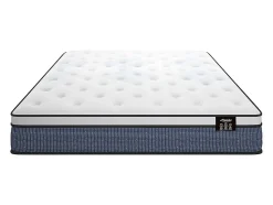 Ensemble 160 x 200 cm sommier coffre naturel clair + matelas ressorts ensachés 7 zones et accueil gel à mémoire de forme ép.23cm -