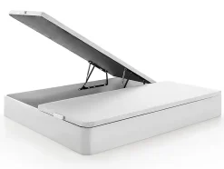 Ensemble 180 x 200 cm sommier coffre blanc + matelas hybride ressorts ensachés 7 zones et mousse haute résilience ép.26cm - AUDACE