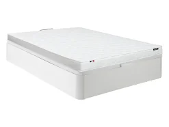 Ensemble 140 x 190 cm sommier coffre blanc + matelas mousse ép.15cm - ZEUS de YSMÉE