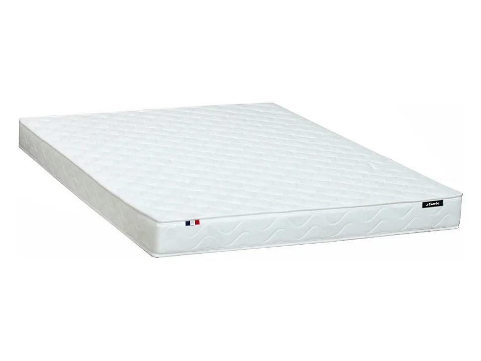 Ensemble 140 x 190 cm sommier coffre blanc + matelas mousse ép.15cm - ZEUS de YSMÉE