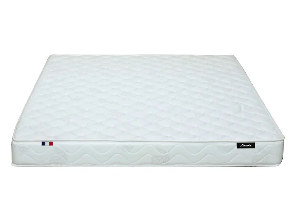 Ensemble 140 x 190 cm sommier coffre blanc + matelas mousse ép.15cm - ZEUS de YSMÉE