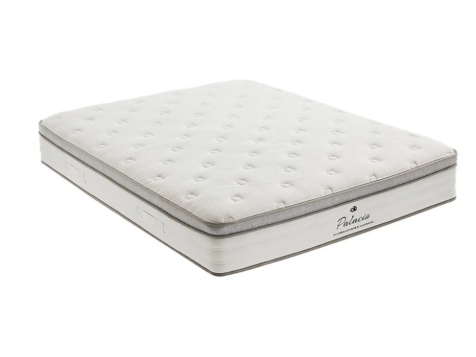 Ensemble 140 x 190 cm sommier coffre blanc + matelas ressorts ensachés 7 zones accueil TPE ép.28cm - ONEBIA de PALACIO