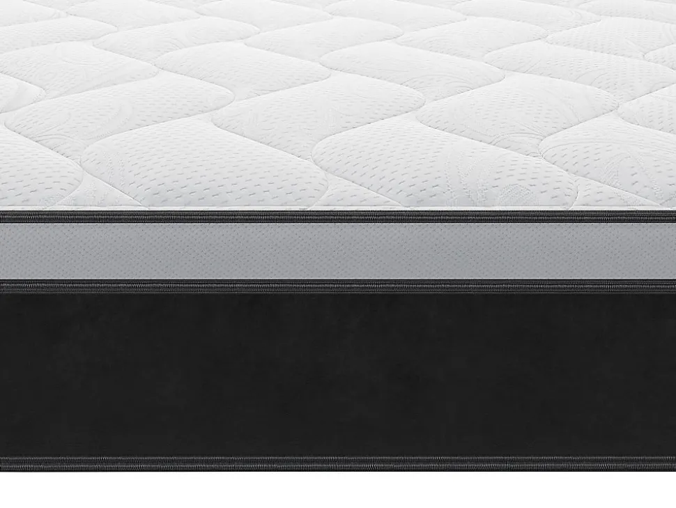 Ensemble 160 x 200 cm sommier coffre blanc + matelas hybride ressorts ensachés et mémoire de forme ép.25cm - ASTRIA Art Collection