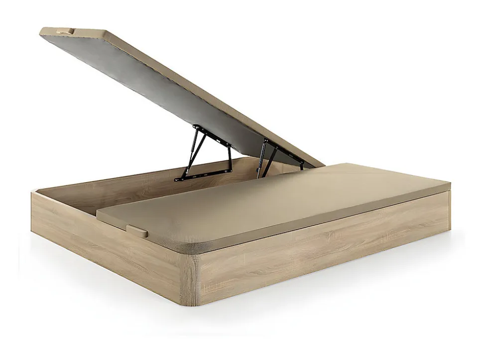 Ensemble 180 x 200 cm sommier coffre naturel clair + matelas mousse et coutil bambou ép.23cm - ADANA de NATUREA