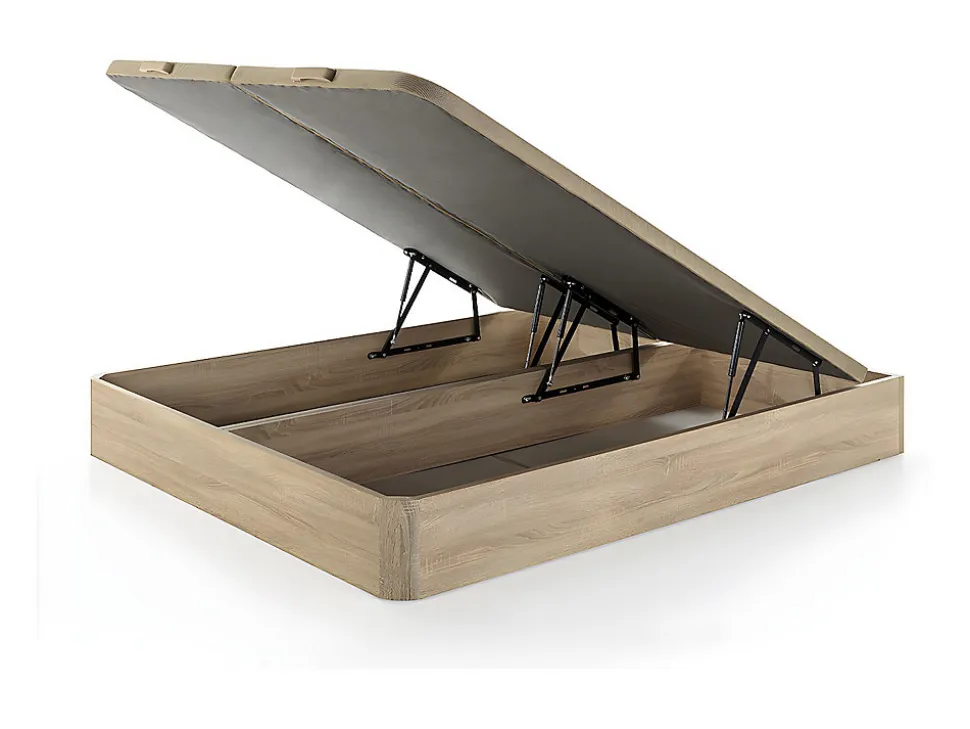 Ensemble 180 x 200 cm sommier coffre naturel clair + matelas mousse et coutil bambou ép.23cm - ADANA de NATUREA