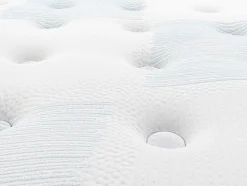 Ensemble 180 x 200 cm sommier coffre naturel clair + matelas ressorts ensachés 7 zones et accueil gel à mémoire de forme ép.23cm -