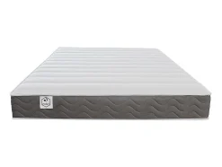 Ensemble 160 x 200 cm sommier coffre avec tiroir naturel clair + matelas mousse HD mémoire de forme et tissu 3D respirant ép.18cm