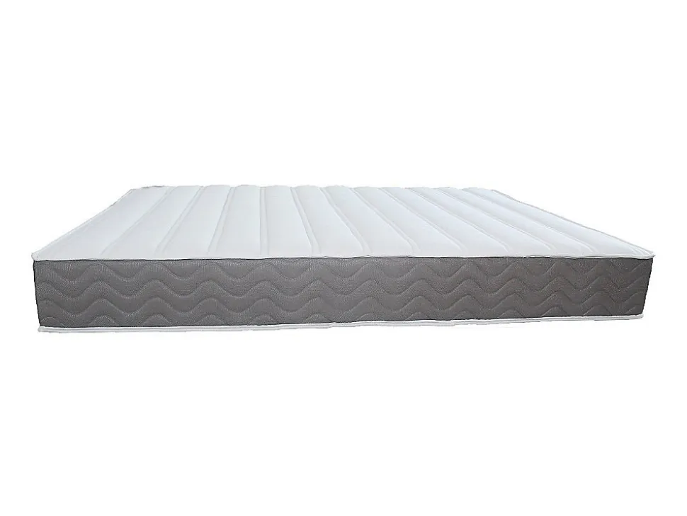 Ensemble 160 x 200 cm sommier coffre avec tiroir naturel clair + matelas mousse HD mémoire de forme et tissu 3D respirant ép.18cm