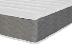 Ensemble 160 x 200 cm sommier coffre avec tiroir naturel clair + matelas mousse HD mémoire de forme et tissu 3D respirant ép.18cm