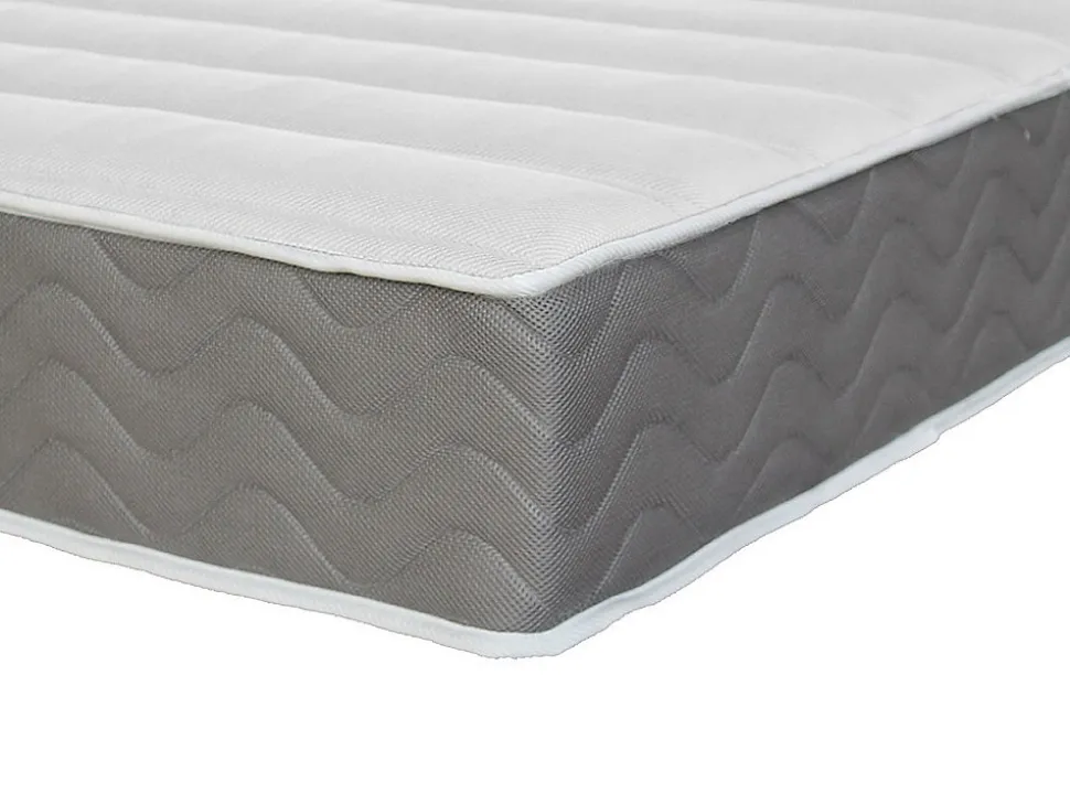 Ensemble 160 x 200 cm sommier coffre avec tiroir naturel clair + matelas mousse HD mémoire de forme et tissu 3D respirant ép.18cm