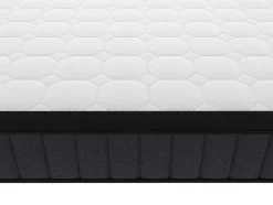 Ensemble 160 x 200 cm sommier coffre blanc + matelas hybride ressorts ensachés 7 zones et gel à mémoire de forme ép.25cm - TOLCA