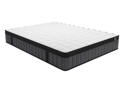 Ensemble 160 x 200 cm sommier coffre blanc + matelas hybride ressorts ensachés 7 zones et gel à mémoire de forme ép.25cm - TOLCA