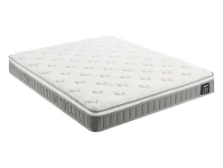 Ensemble 140 x 190 cm sommier coffre blanc + matelas ressorts ensachés et accueil mémoire de forme ép.21cm - VITOGO de YSMÉE