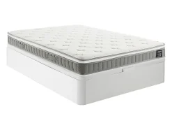 Ensemble 140 x 190 cm sommier coffre blanc + matelas ressorts ensachés et accueil mémoire de forme ép.21cm - VITOGO de YSMÉE