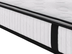 Ensemble 140 x 190 cm sommier coffre naturel clair + matelas ressorts ensachés surmatelas intégré ép.28cm - AMERICAN DREAM de