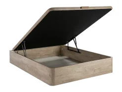 Ensemble 140 x 190 cm sommier coffre naturel clair + matelas ressorts ensachés surmatelas intégré ép.28cm - AMERICAN DREAM de