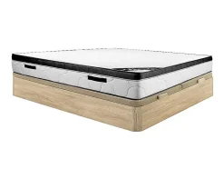 Ensemble 180 x 200 cm sommier coffre naturel clair + matelas mousse ép.30cm - SOLAK de YSMÉE