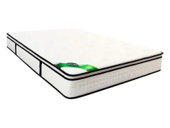 Ensemble 160 x 200 cm sommier tapissier + matelas ressorts ensachés 7 zones surmatelas intégré et coutil bambou ép.26cm - MIREZA