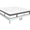 Ensemble 180 x 200 cm sommier tapissier + matelas hybride ressorts ensachés 7 zones et mémoire de forme ép.30cm - OLIANE de YSMÉE