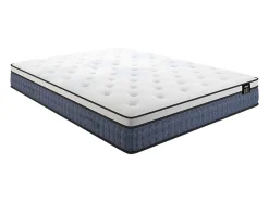 Ensemble 140 x 190 cm sommier tapissier + matelas ressorts ensachés 7 zones et accueil gel à mémoire de forme ép.23cm - VARNO de
