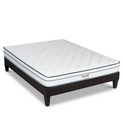 Ensemble Bartoldi 160x200 cm Matelas Ressorts ensachés + Sommier Bois