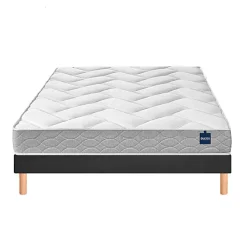 Ensemble Bultex BACK TO BASICS + Sommier POWER + pieds 90x190 Mousse
