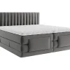 Ensemble complet boxspring tête de lit coutures verticales + sommiers relaxation électrique + matelas + surmatelas - 2 x 80 x 200