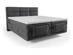 Ensemble complet boxspring tête de lit capitonnée + sommiers relaxation électrique + matelas + surmatelas - 2 x 80 x 200 cm -