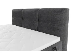 Ensemble complet boxspring tête de lit capitonnée + sommiers relaxation électrique + matelas + surmatelas - 2 x 80 x 200 cm -